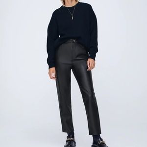 ZARA Mom fit black leather pants